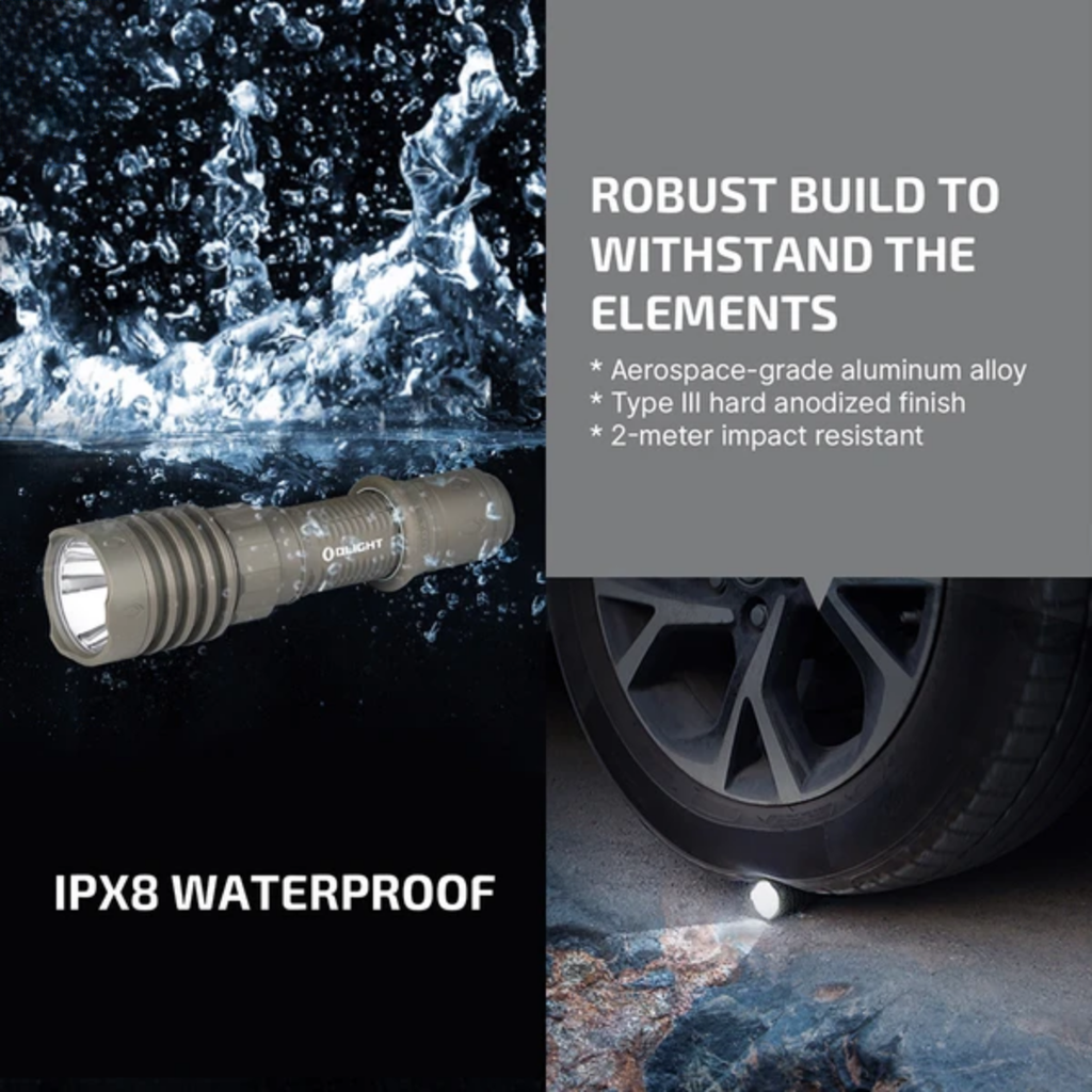 WARRIOR X 4 USB-C AND MCC RECHARGEABLE TACTICAL FLASHLIGHT WITH HOLSTER (MATTE BLACK)