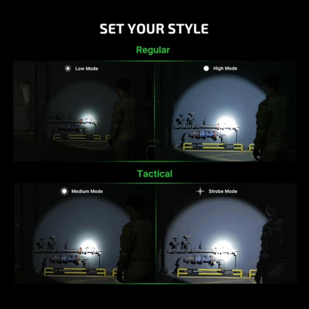 WARRIOR X 4 USB-C AND MCC RECHARGEABLE TACTICAL FLASHLIGHT WITH HOLSTER (MATTE BLACK)