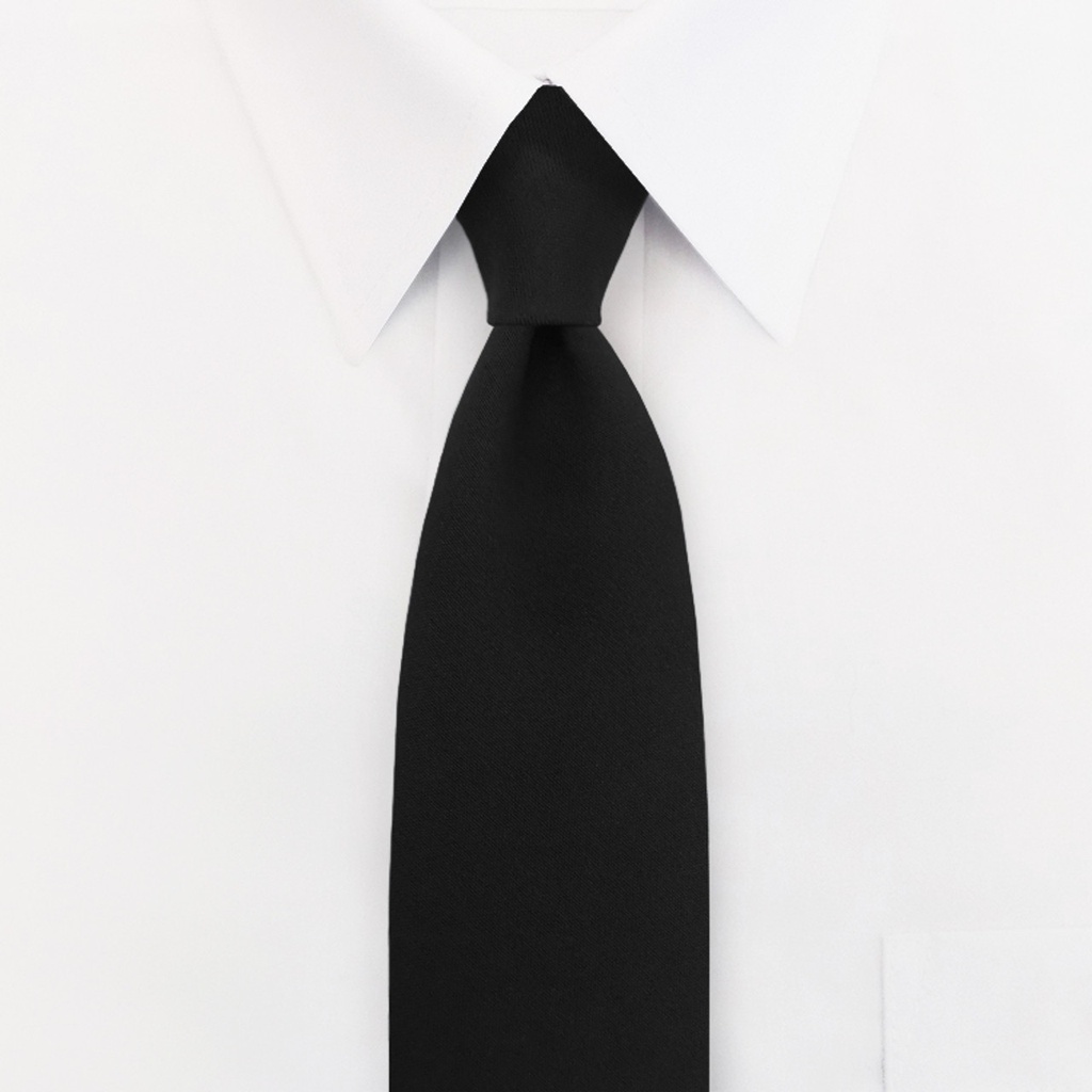 3.5" POLYESTER/WOOL CLIP-ON TIE WITH BUTTONHOLES