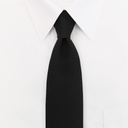 3.5" POLYESTER/WOOL CLIP-ON TIE WITH BUTTONHOLES