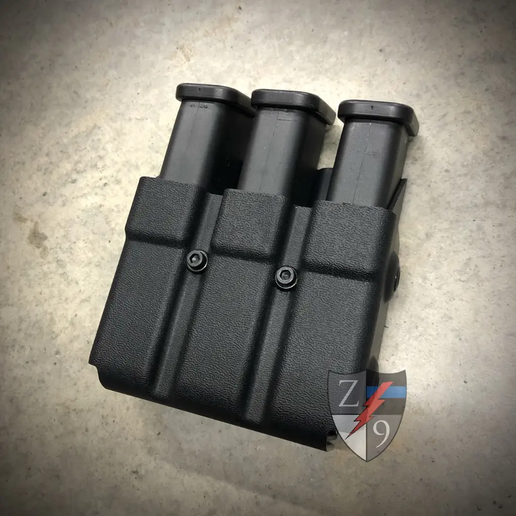 TRIPLE MAG CASE GLOCK 9/40 PLAIN BLACK MOLLE LOKS