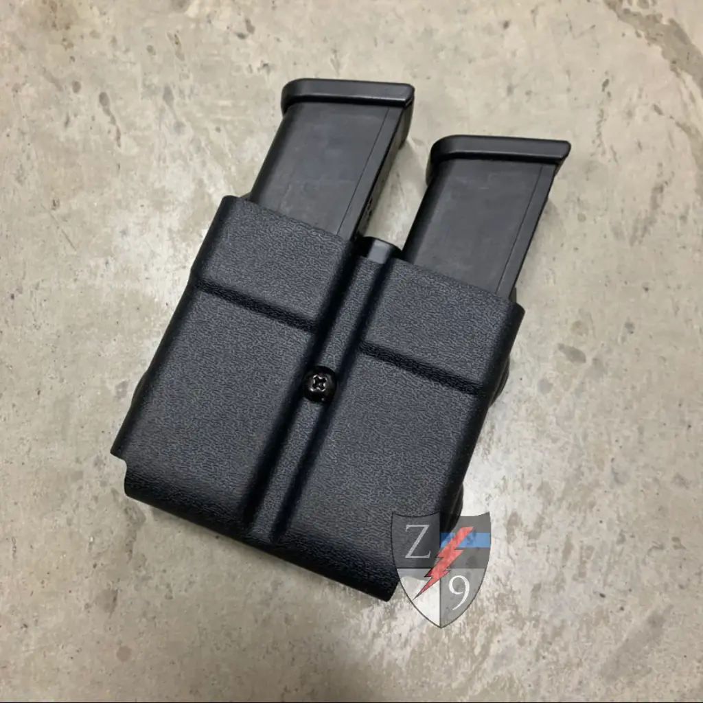 DOUBLE MAG CASE TRADITIONAL 9/40 PLAIN BLACK +MOLLE LOKS