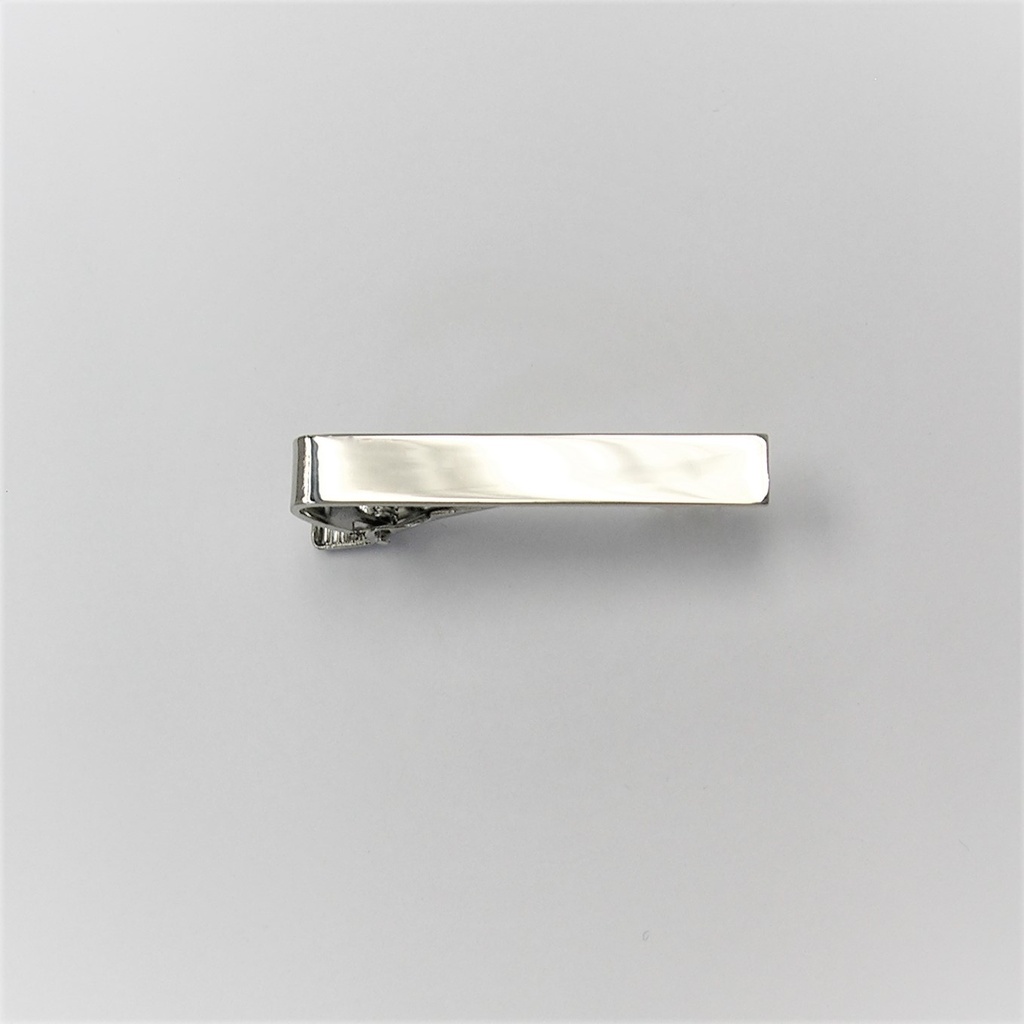 SOLID BRASS TIE BAR SILVER SHINY