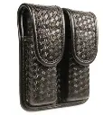 PERFECT FIT CLOSED TOP DOUBLE MAG POUCH BASKET WEAVE WITH HIDDEN SNAPS