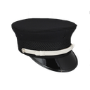 BLACK BELL CAP WITH SILVER LACE CHIN STRAP SIL -FD